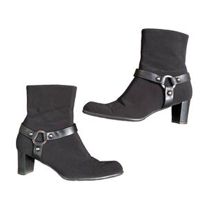 Vintage Stuart Weitzman Black Gore Tex Waterproof Moto Ankle Boot 7.5